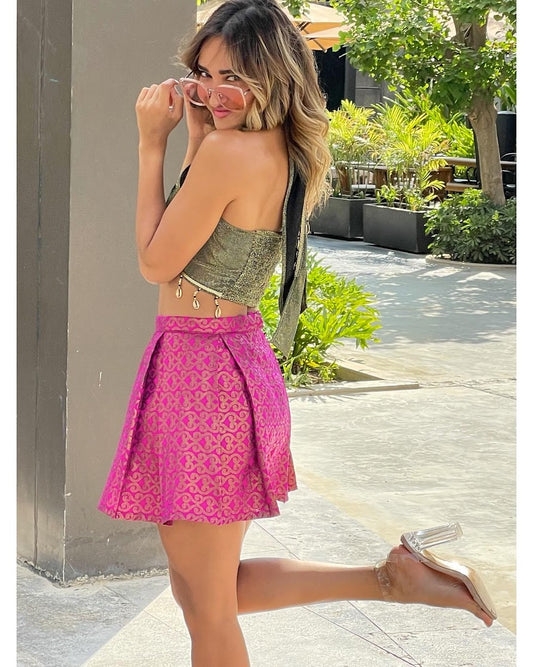 Damask Pink Skirt
